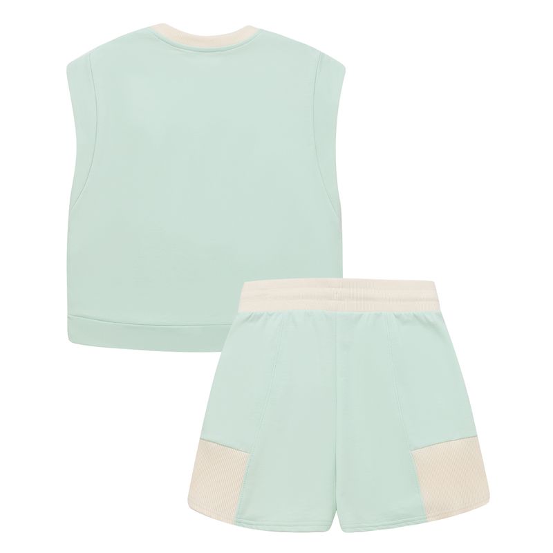 Conjunto-camiseta-manga-sisa---short-para-niña-Ropa-nina-Verde