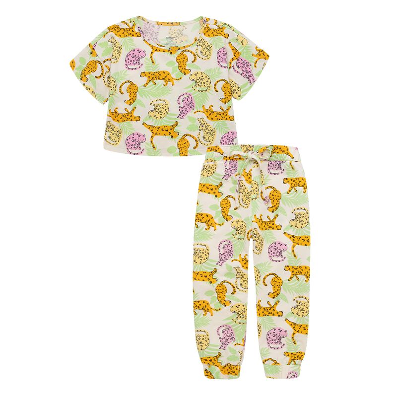 Pijama-para-bebe-niña-conjunto-de-camiseta-manga-corta---sudadera-