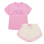 Pijama-para-niña-conjunto-de-camiseta-manga-corta---short-