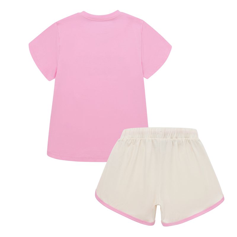 Pijama-para-niña-conjunto-de-camiseta-manga-corta---short-