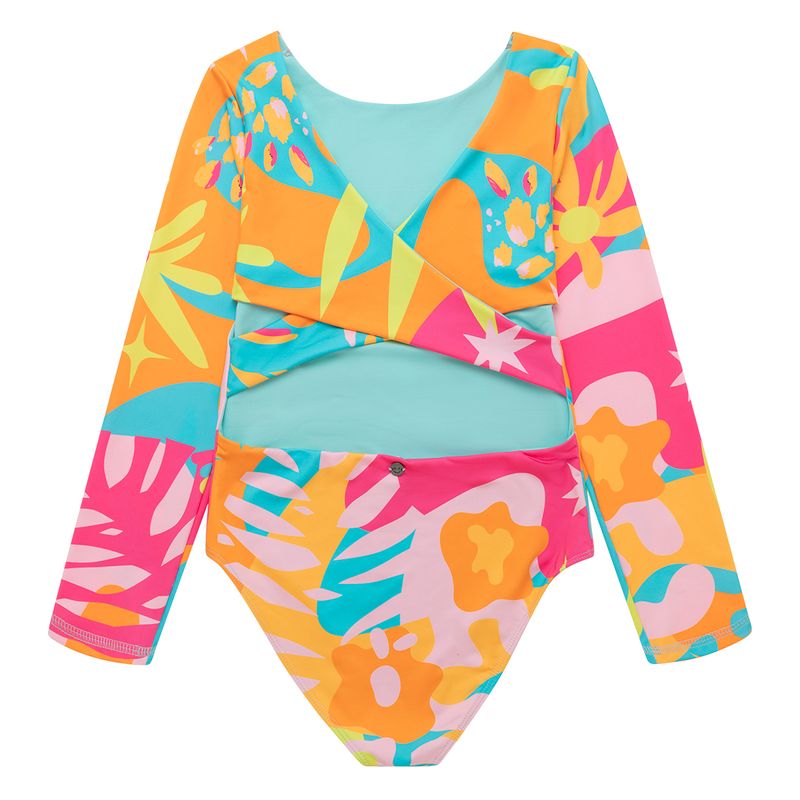 Vestido-de-baño-entero-para-niña-manga-larga-
