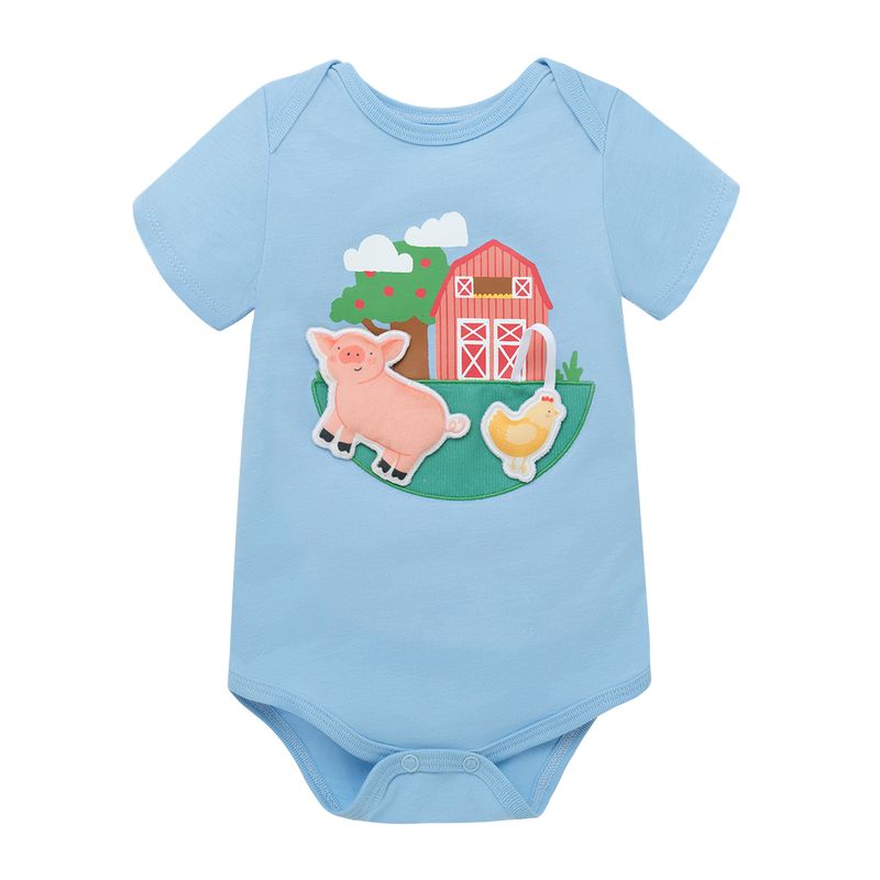 Body-para-recien-nacido-unisex-manga-corta-con-grafico-en-relieve-