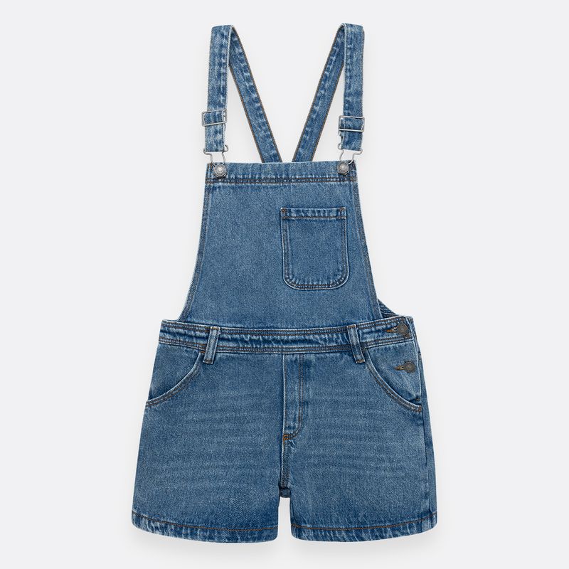 Overall-para-nina-corto--Ropa-nina-Indigo-Medio