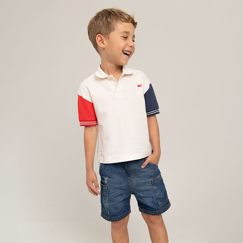 Camiseta-manga-corta-para-bebe-niño-tipo-polo