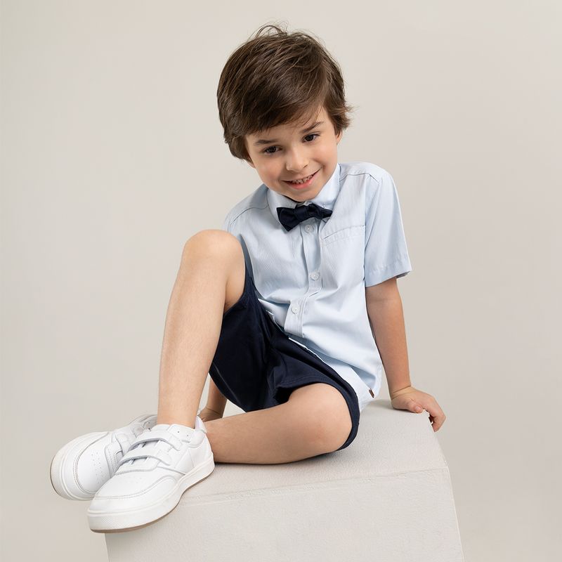 Camisa-para-bebe-niño-manga-corta-con-corbatin-