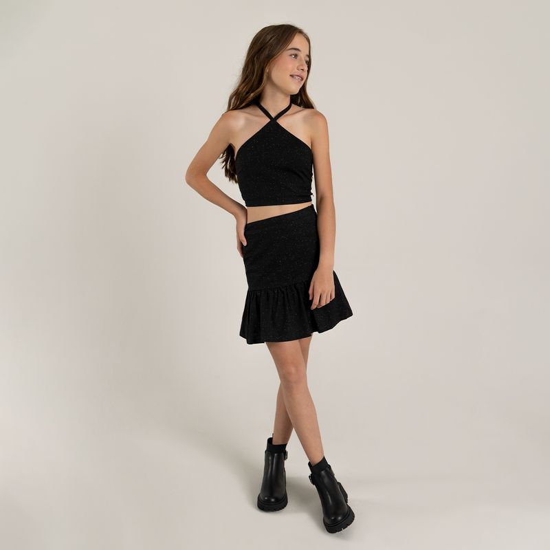 Conjunto-para-niña-de-camisa-crop---falda-