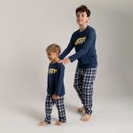 Pijama-para-bebe-niño-conjunto-de-camiseta-manga-larga---pantalon--Azul