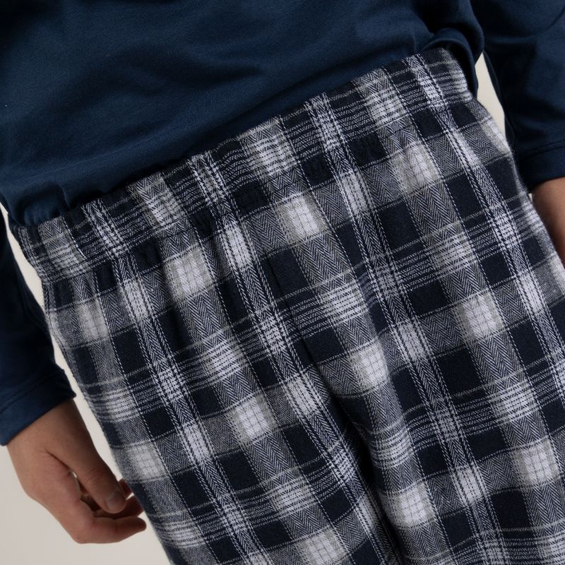Pijama-para-bebe-niño-conjunto-de-camiseta-manga-larga---pantalon--Azul