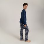 Pijama-para-bebe-niño-conjunto-de-camiseta-manga-larga---pantalon--Azul