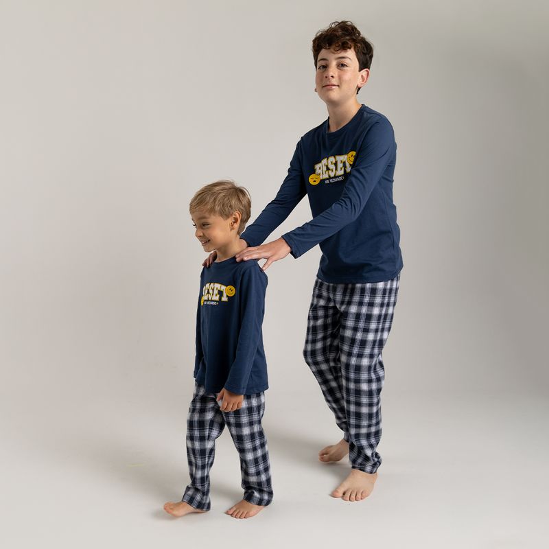 Pijama-para-bebe-niño-conjunto-de-camiseta-manga-larga---pantalon--Azul