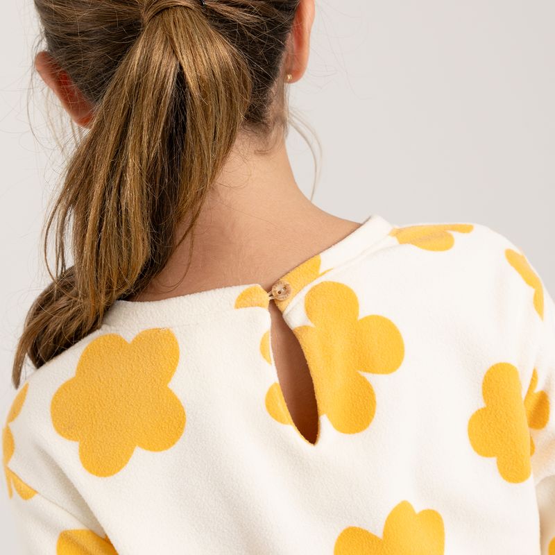 Pijama-para-bebe-niña-en-conjunto-de-camiseta-manga-larga---sudadera--Amarillo