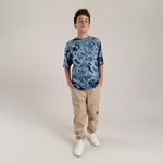 Camiseta-oversize-para-niño-manga-corta-Cafe