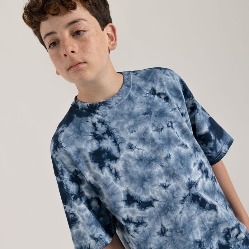 Camiseta-oversize-para-niño-manga-corta-Cafe