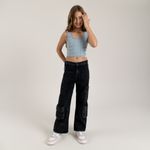 Camisa-crop-top-para-niña-manga-sisa-Indigo-Claro
