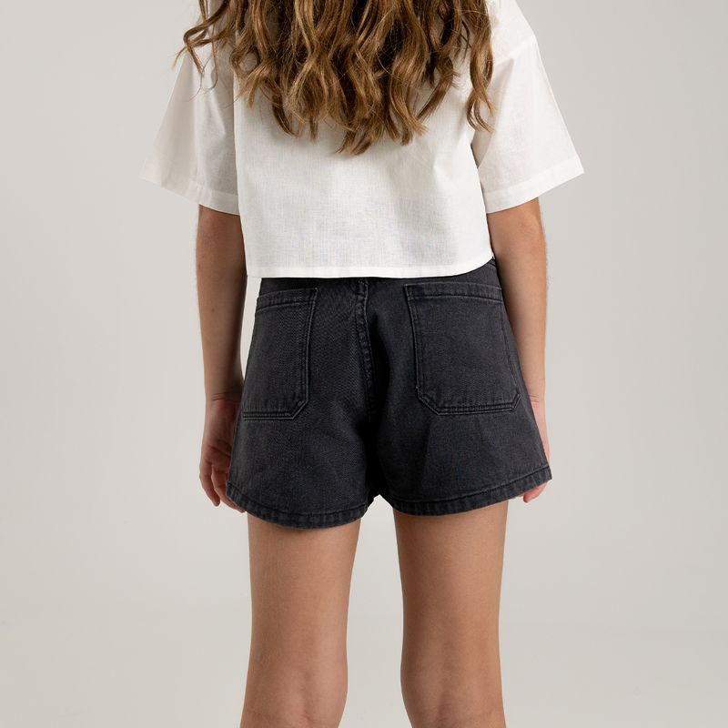 Short-con-brillantes-para-niña-tiro-alto--Indigo-Black