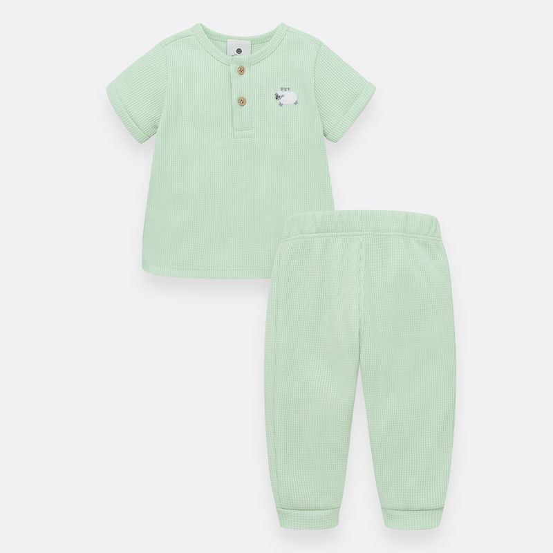 Pijama-para-recien-nacido-niño-camiseta-manga-larga---pantalon-Verde