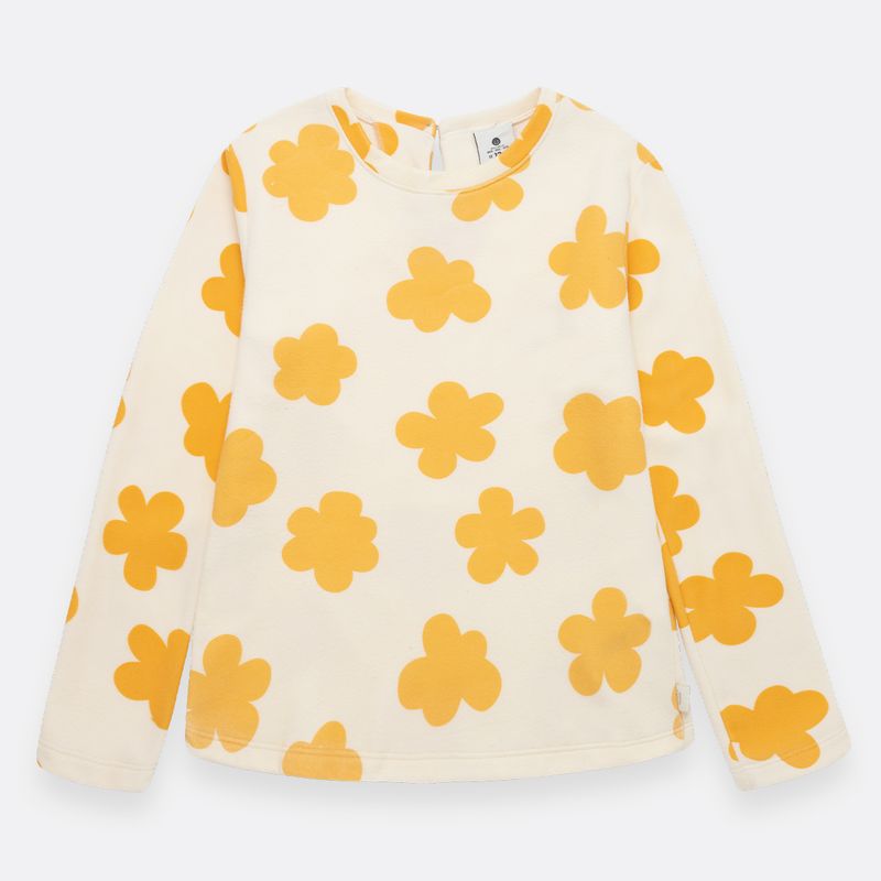 Pijama-para-bebe-niña-en-conjunto-de-camiseta-manga-larga---sudadera--Amarillo