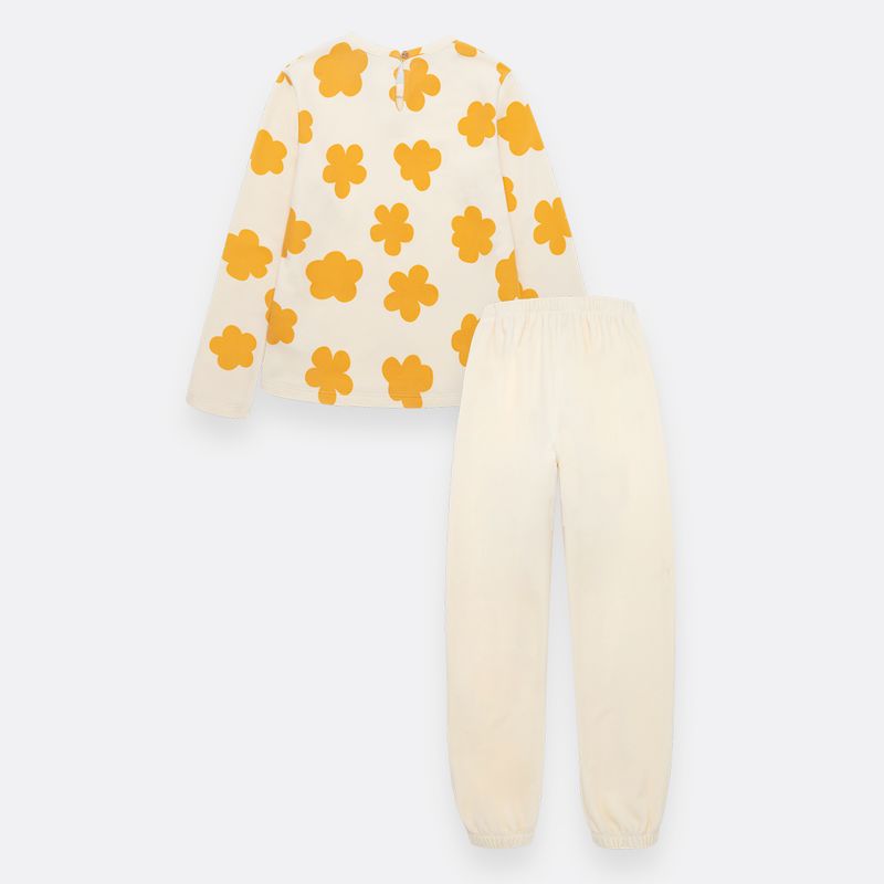 Pijama-para-bebe-niña-en-conjunto-de-camiseta-manga-larga---sudadera--Amarillo
