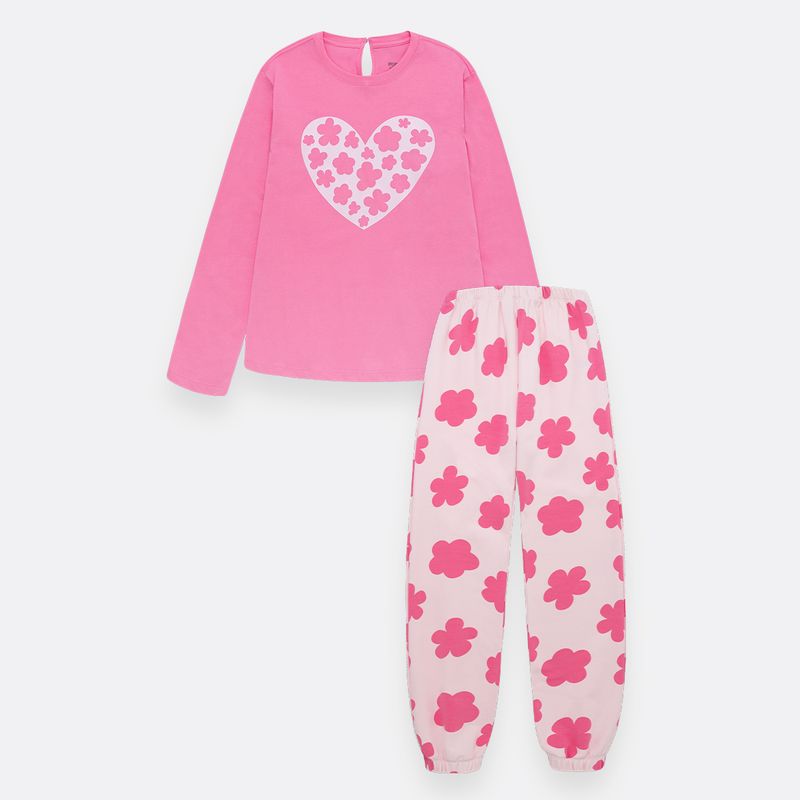 Pijama-para-bebe-niña-en-conjunto-de-camiseta-manga-larga---sudadera--Rosado