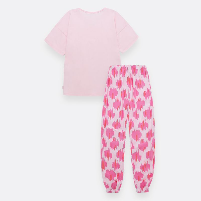 Pijama-para-bebe-niña-camiseta-manga-corta---sudadera--Rosado