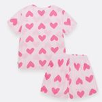 Pijama-para-bebe-niña-en-conjunto-de-camiseta-manga-corta---short--Rosado