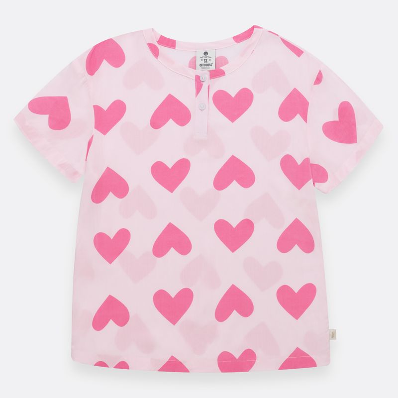 Pijama-para-bebe-niña-en-conjunto-de-camiseta-manga-corta---short--Rosado