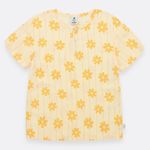 Pijama-para-bebe-niña-en-conjunto-de-camiseta-manga-corta---short--Amarillo