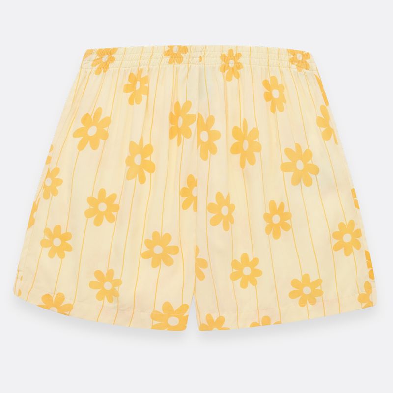 Pijama-para-bebe-niña-en-conjunto-de-camiseta-manga-corta---short--Amarillo