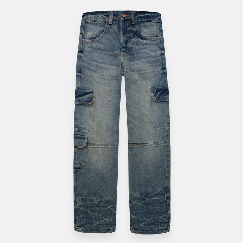 Jean-wide-leg-cargo-para-niño-Indigo-Dirty