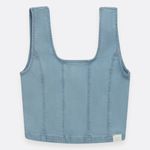 Camisa-crop-top-para-niña-manga-sisa-Indigo-Claro