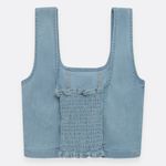 Camisa-crop-top-para-niña-manga-sisa-Indigo-Claro