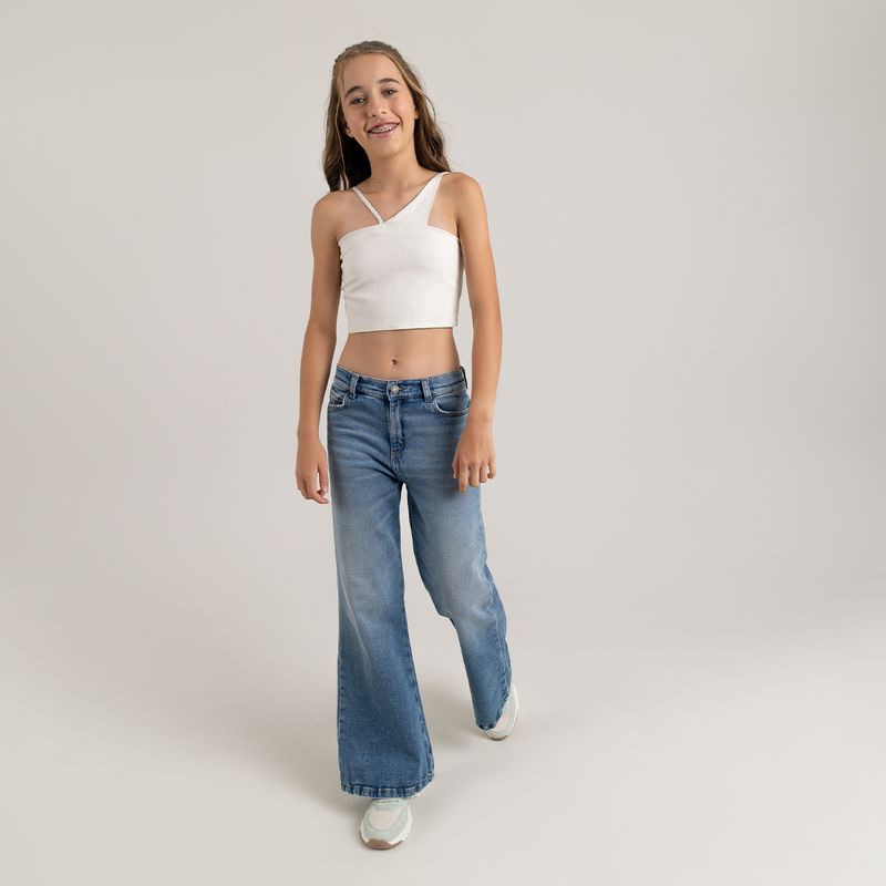 Camisa-crop-top-para-niña-con-recogido-en-espalda
