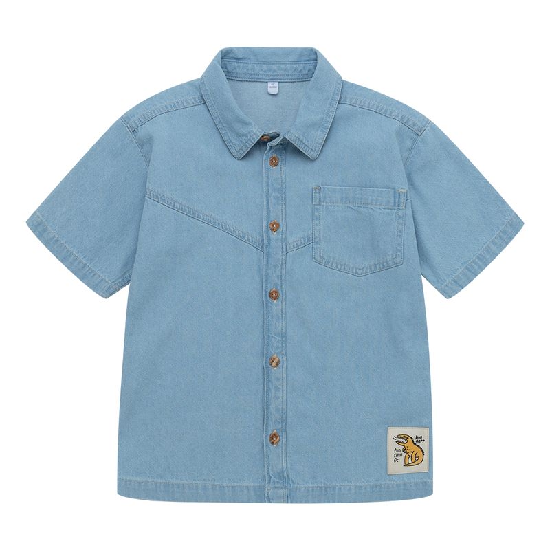 Camisa-manga-corta-para-bebe-niño-Indigo-Claro