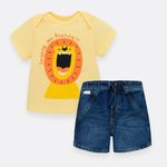 Conjunto-para-recien-nacido-niño-de-camiseta---bermuda-en-denim