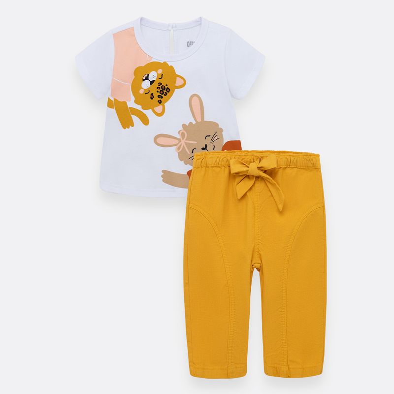 Conjunto-para-bebe-niña-de-camiseta-manga-corta---pantalon