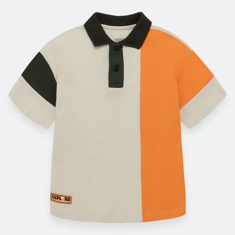 Camiseta-polo-para-niño-manga-corta-con-bloques-de-color