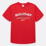 Camiseta-roja-para-niño-manga-corta-con-estampado-navideño