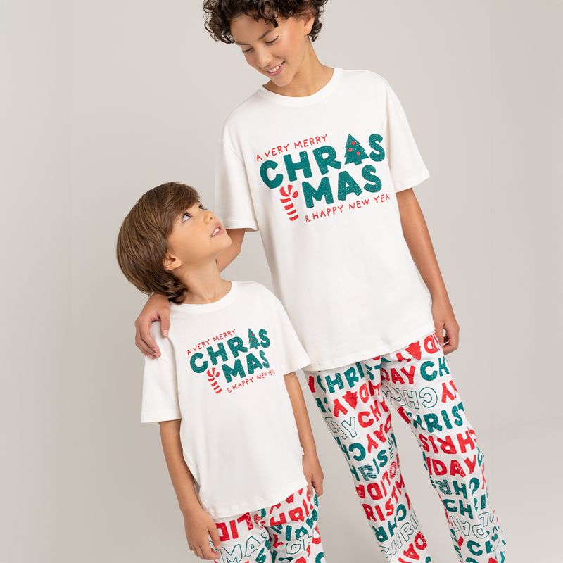 Pijama-navideña-para-niño-camiseta-manga-corta---sudadera