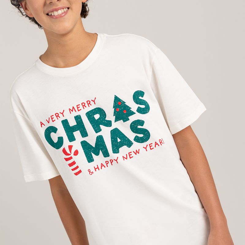 Pijama-navideña-para-niño-camiseta-manga-corta---sudadera