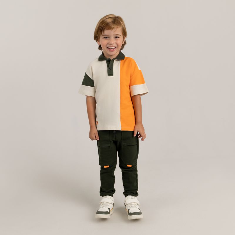 Camiseta-polo-para-niño-manga-corta-con-bloques-de-color