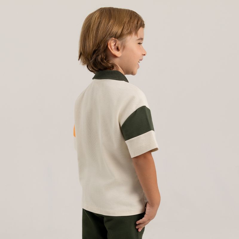 Camiseta-polo-para-niño-manga-corta-con-bloques-de-color