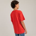 Camiseta-roja-para-niño-manga-corta-con-estampado-navideño