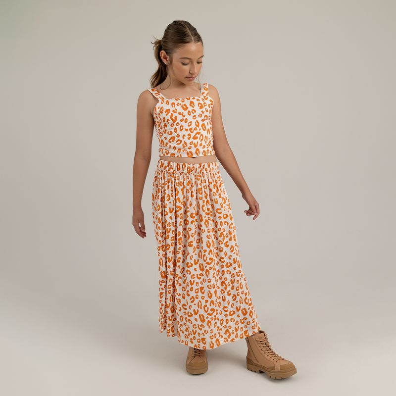 Conjunto-para-niña-de-camisa---falda-midi