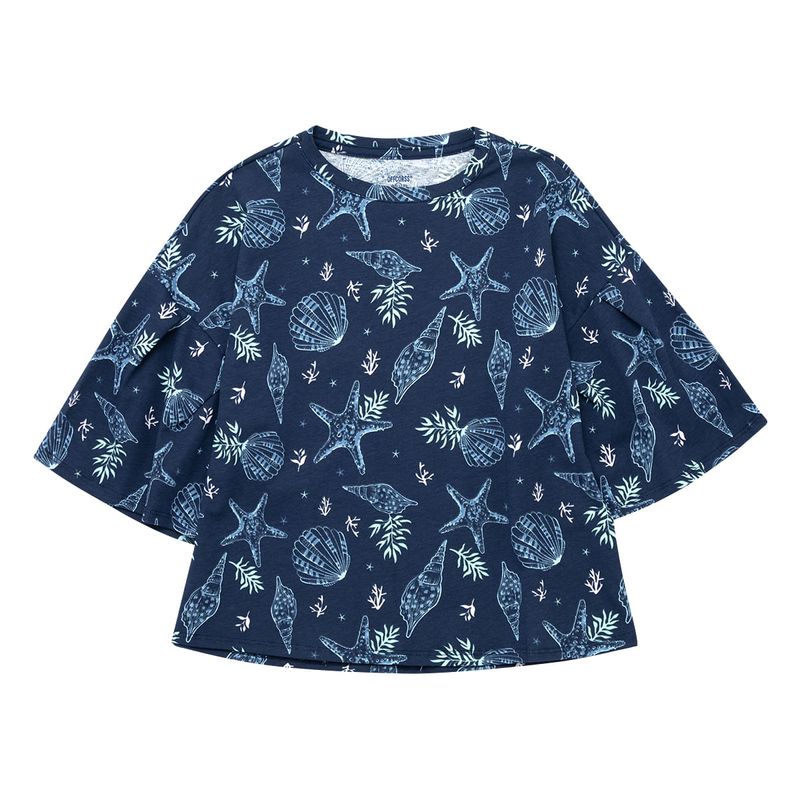 Camiseta-manga-corta-para-niña-Ropa-nina-Azul