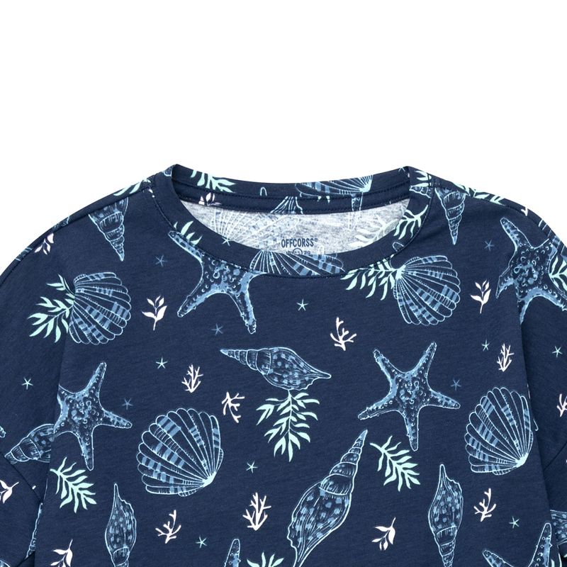 Camiseta-manga-corta-para-niña-Ropa-nina-Azul