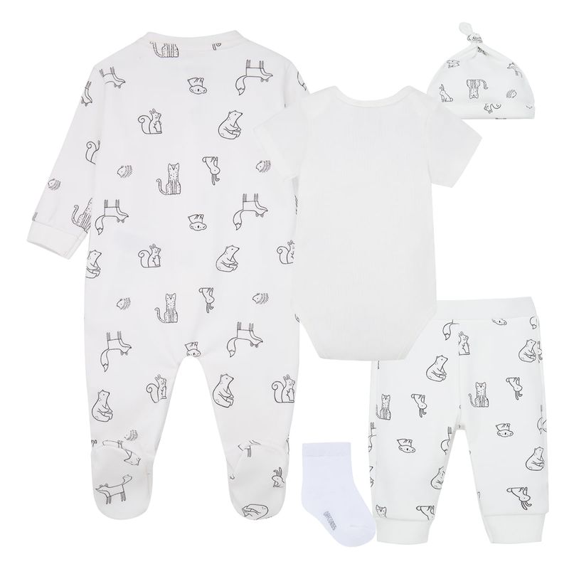 Set-del-primer-dia-para-recien-nacido-Ropa-recien-nacido-nino-Blanco