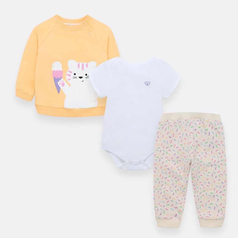 Conjunto-para-recien-nacida-niña-de-buzo---body---sudadera