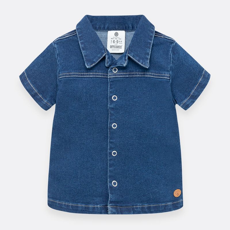 Conjunto-para-recien-nacido-de-camisa---bermuda-Indigo-Oscuro
