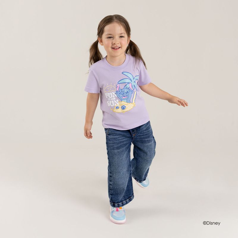 Camiseta-de-Stitch-manga-corta-para-nina
