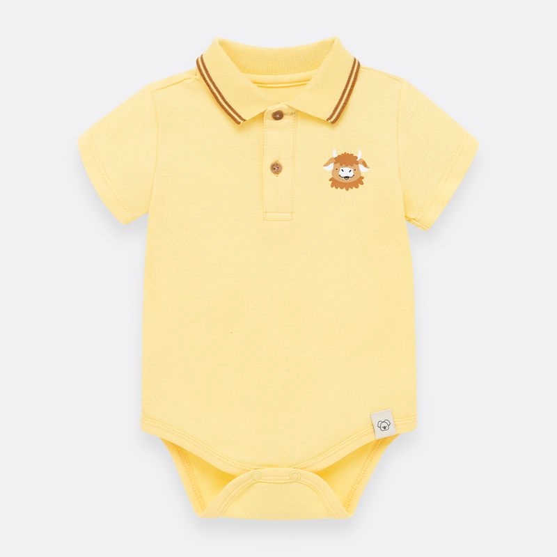 Body-tipo-polo-para-bebe-nino-manga-corta--Amarillo